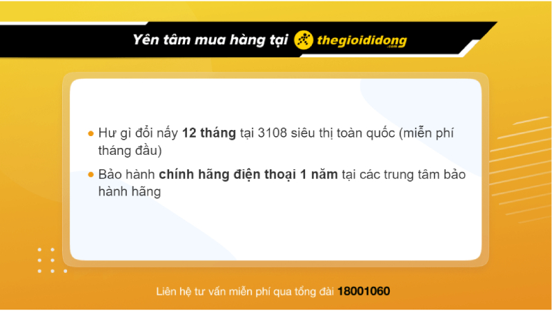Chính sách bảo hành khi mua điện thoại tại TGDĐ